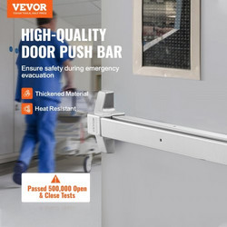 Κλειδαριές πόρτας VEVOR Push Bar, Μπάρες πανικού από ανθρακούχο χάλυβα για πόρτες εξόδου, με εξωτερικό μοχλό και 3 κλειδιά, Push bar πανικό εξόδου Εξοπλισμός πόρτας για μεταλλική ξύλινη πόρτα, για αρι