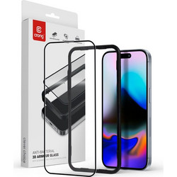 Crong Armour 3D Anti-Bacterial Tempered Glass με Πλαίσιο Τοποθέτησης (iPhone 16 Pro)