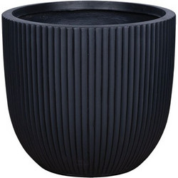MarHome Κασπώ Fiberclay Στρογγυλό Μαύρο Φ34x31cm