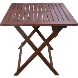 Woodwell Easy Τετράγωνο Τραπέζι Κήπου Ξύλινο Πτυσσόμενο Καφέ 60x60cm Ε20090,9