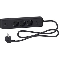 ΠΟΛΥΠΡΙΖΟ 3 ΘΕΣΕΩΝ ΜΕ 1.5 ΜΕΤΡΟ ΚΑΛΩΔΙΟ ΚΑΙ 2XUSB ΜΑΥΡΟ