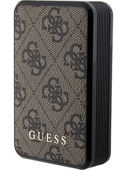 Guess Power Bank 10000mAh 18W με Θύρα USB-A & Θύρα USB-C Brown