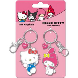 Hello Kitty & Friends - Hello Kitty & Melody Duo Set Mεταλλικό Μπρελόκ Φιλίας