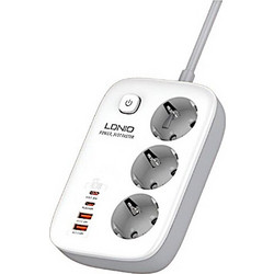 Πολύπριζο 3 Θέσεων Και 4 USB Ldnio SE3436 (EU)