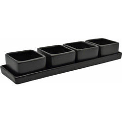 Ορντεβιέρα 4 Θέσεων Μαύρο Κεραμικό 32x8.2x4.8cm ANKOR