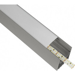 GLOBOSTAR ALP-LINEAR BRIGHTRAIL 61776-3M Επιφανειακό / Κρεμαστό / Επιτοίχιο Προφίλ Αλουμινίου με Λευκό Γαλακτερό Πατητό Κάλυμμα για Ταινίες LED IP20 - Γκρι Ανθρακί Ματ - Μ300 x Π5 x Υ7.5cm