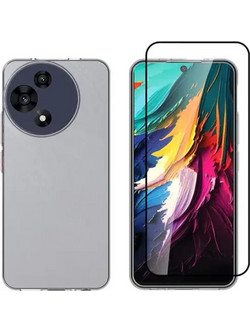 Vivid Set Gelly Case + Full Face Tempered Glass Tcl 60R 5G Black - (VIGELLY457GLASSBK)