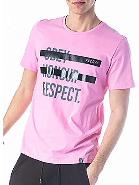 Paco & co t-shirt με τύπωμα ροζ Ροζ