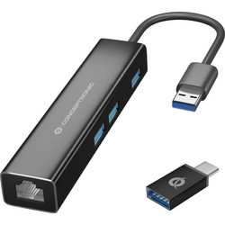 Conceptronic DONN07BA USB Hub 3.0 USB-C με 4 Θύρες USB-A / Ethernet