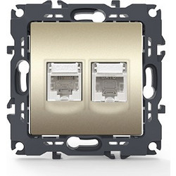 PRIME ΠΡΙΖΑ ΤΗΛΕΦΩΝΟΥ 1xRJ11 CAT3 IP20 & ΠΡΙΖΑ ΔΙΚΤΥΟΥ 1xRJ45 CAT6 UTP IP20 MAT ΣΑΜΠΑΝΙΖΕ ACA - 1000113404