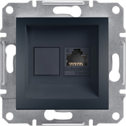 Schneider Asfora πρίζα πληροφορικής RJ45 cat6 U/UTP μονή Ανθρακί - EPH4700171
