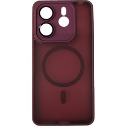 Back Cover Bumper Plexiglass με MagSafe και Προστασία Καμερών για Xiaomi Redmi Note 14 5G Μπορντό
