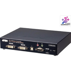 Επεχτατήρας DVI Διπλής οθόνης μέσω IP (KE6940AT) - 1x USB Type B (F) 2x DVI-I (F) 2x Mini Stereo Jack, 1x DB-9 (F) 1x DC Jack, 1x RJ-45 KE6940AT