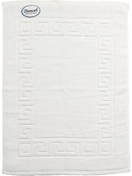 DIMcol Ξενοδοχειακό Πατάκι Μπάνιου 700 gr/m Jacquard Μαίανδρος 50X70 Λευκό 100% Cotton