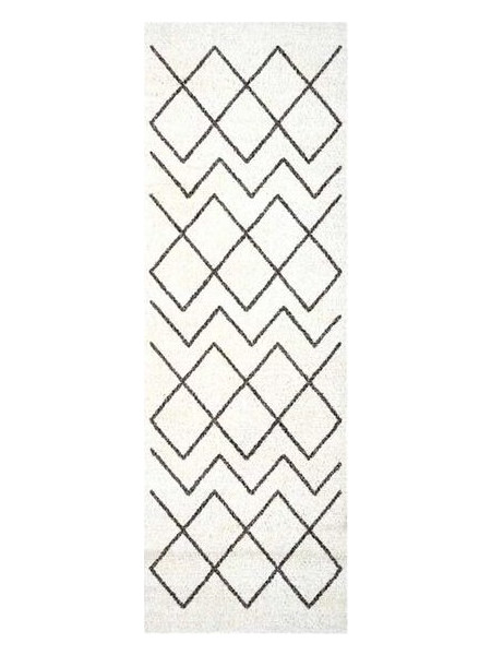 vidaXL Χαλί Κουζίνας Λευκό 180 x 60 cm Βελούδο 42013422
