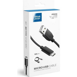 Blue Star Lite - Καλώδιο USB-A σε Micro USB 3A 1.2m σε Μαύρο Χρώμα