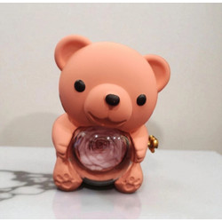 Αρκουδάκι με περιστρεφόμενο δώρο forever rose και ατσάλινο κολιέ
