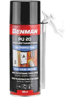 Αφρός Πολυουρεθάνης Υψηλής Διόγκωσης PU 17 300ml BENMAN