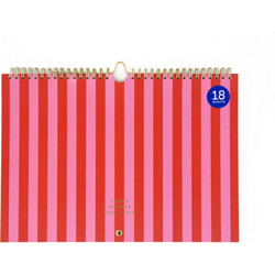 Fabric Family Planner 2025/2026 (18 Μήνες) | Οικογενειακός Οργανωτής | Stripes Pink