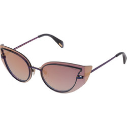 Police SPL939 H86X Γυναικεία Γυαλιά Ηλίου Cat Eye Μεταλλικά Μαύρα με Καφέ Polarized Φακό