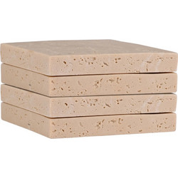 Estia ESTIA ΣΟΥΒΕΡ ΜΕ ΟΨΗ TRAVERTINE 10x10cm ΣΕΤ 4ΤΕΜ