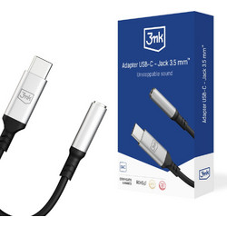 3mk USB-C adapter - 3.5 mm minijack - silver