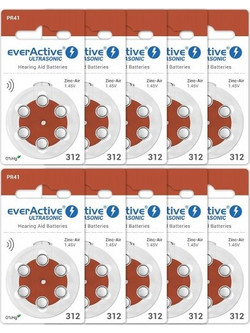 EverActive Μπαταρίες Ακουστικών Βαρηκοΐας νουμερο 312 1.45V 60τμχ