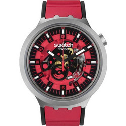 Swatch Big Bold Ανδρικό Ρολόι με Κόκκινο Καουτσούκ Λουράκι SB07S110