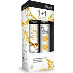 Inoplus Gold Vitamin C 1500mg & Vitamin D3 2000iu 20s + Vitamin C 500mg 20 Αναβράζοντα Δισκία