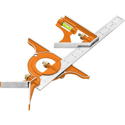 NEO TOOLS Γωνιόμετρο Ρυθμιζόμενο 30cm με αλφάδι & μοιρογνωμόνιο (72-120)