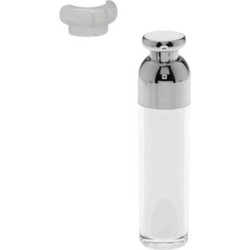 ΜΠΟΥΚΑΛΙ AIRLESS 50ml Πολυτελείας με Ακρυλική Αντλία & Προστατευτικό Καπάκι (Διάφανο/Λευκό)