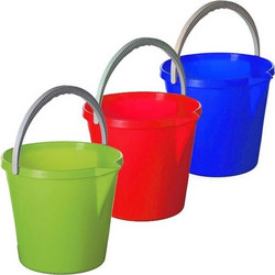 Πλαστικός Κουβάς Με Στόμιο Σε 3 Χρώματα 10Lt O27x25cm Σετ 3 Τεμαχίων