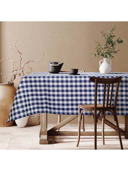 Beauty Home Επαγγελματικό τραπεζομάντηλο Checks Art Ε8013 Μπλε 145x220