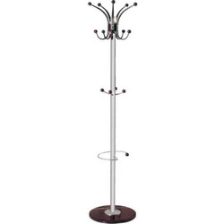 Καλόγερος ρούχων μεταλλικός-PVC ασημί 38x38x180εκ