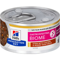 Hill's Prescription Diet Feline Gastrointestinal Active Biome Digestive Fibre Care Stew with Chicken & Vegetables 82gr