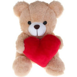 Much Toys - Αρκουδάκι Μελί Καρδιά Κόκκινη Βελούδο 20cm (VL262042)