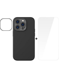 Baseus Case + Screen Protector Liquid Gel MagSafe Apple iPhone 14 Pro Max /black/