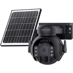 Sectec ST-515C-3M-5W-BK IP Κάμερα Ασφαλείας Wi-Fi 3MP Αδιάβροχη Νυκτός Μπαταρίας με Ηλιακό Πάνελ & Αμφίδρομη Επικοινωνία