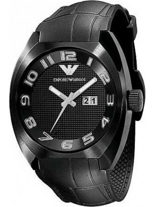 Emporio Armani Ανδρικό Ρολόι με Μαύρο Καουτσούκ Λουράκι AR5844