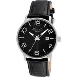 Kenneth Cole Ανδρικό Ρολόι με Μαύρο Δερμάτινο Λουράκι IKC8005