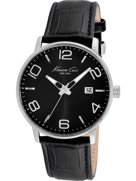 Kenneth Cole Ανδρικό Ρολόι με Μαύρο Δερμάτινο Λουράκι IKC8005