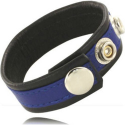 Leather Body Cock & Ball Strap with Snaps Ρυθμιζόμενα Δαχτυλίδι Πέους & Όρχεων Μπλε