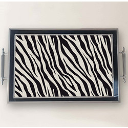 Δίσκος Σερβιρίσματος 244KNG1303 50x29x3,5cm Multi-Silver Aberto Design Γυαλί