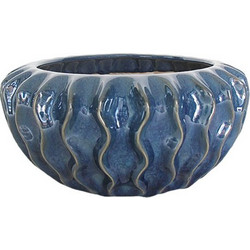 MarHome Κασπώ Πήλινο Μπλε Φ26x11cm