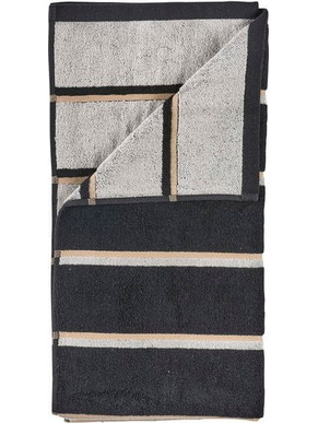 Zone Denmark - Sauna Bath Towel 140x70 cm - Black, Soft Grey, Camel