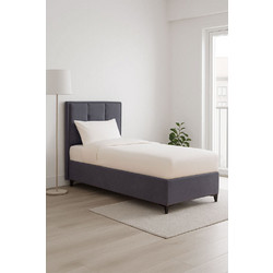 Liberta Piano Κρεβάτι Μονό με Αποθηκευτικό Χώρο 90x200cm Γκρι 207x97x115cm 07-780