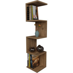 Ραφιέρα τοίχου Zigzag Pakoworld oak μελαμίνης 25x25x109εκ 321-000019-321-000019-Καφέ 321-000019