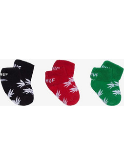 HUF Kids Plantlife Baby Seeds Sock 3-Pack - BLACK - SK00306-BLACK
