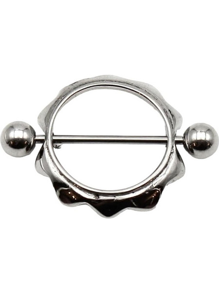 Ασημί piercing θηλή με κυκλικό σχέδιο SS20