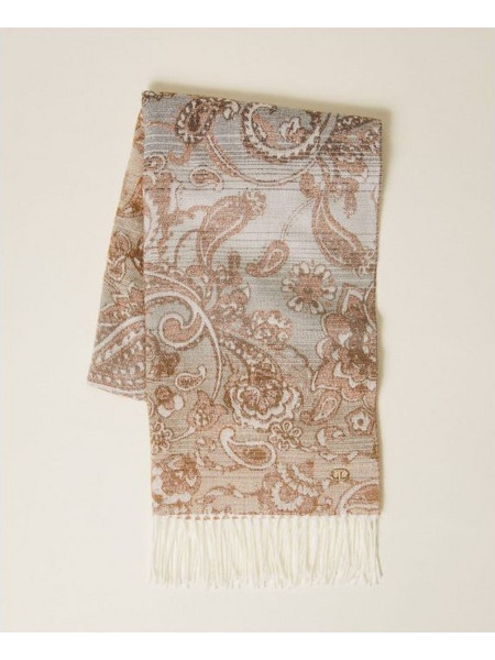 TWINSET Εσάρπα ζακάρ Paisley 252TA4400 12654 Natural Beige